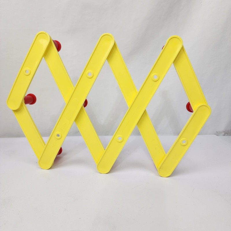 Accordion Expandable Hanging Wall 10 Peg Hook Plastic Yellow Red Primary Color gallery