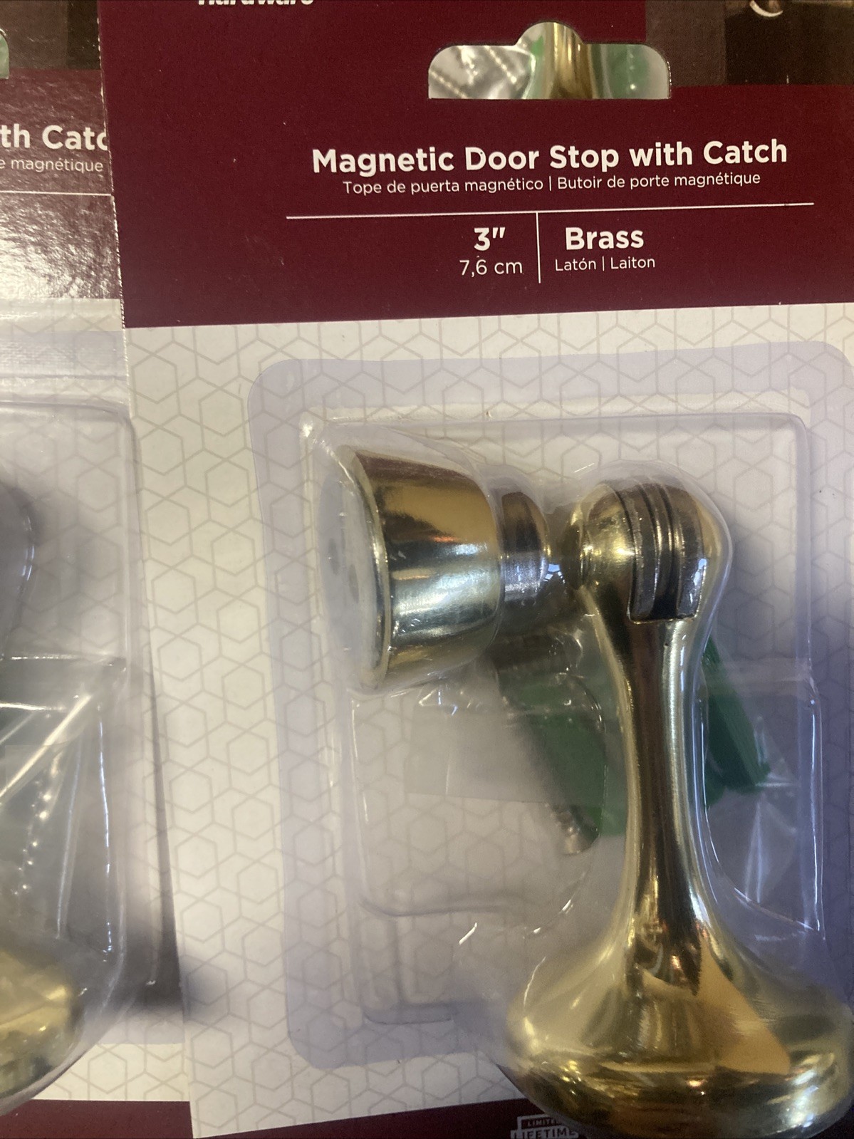 7-PACK LOT National Hardware N328-161 Magnetic Door Stop Floor Wall Mount Brass gallery