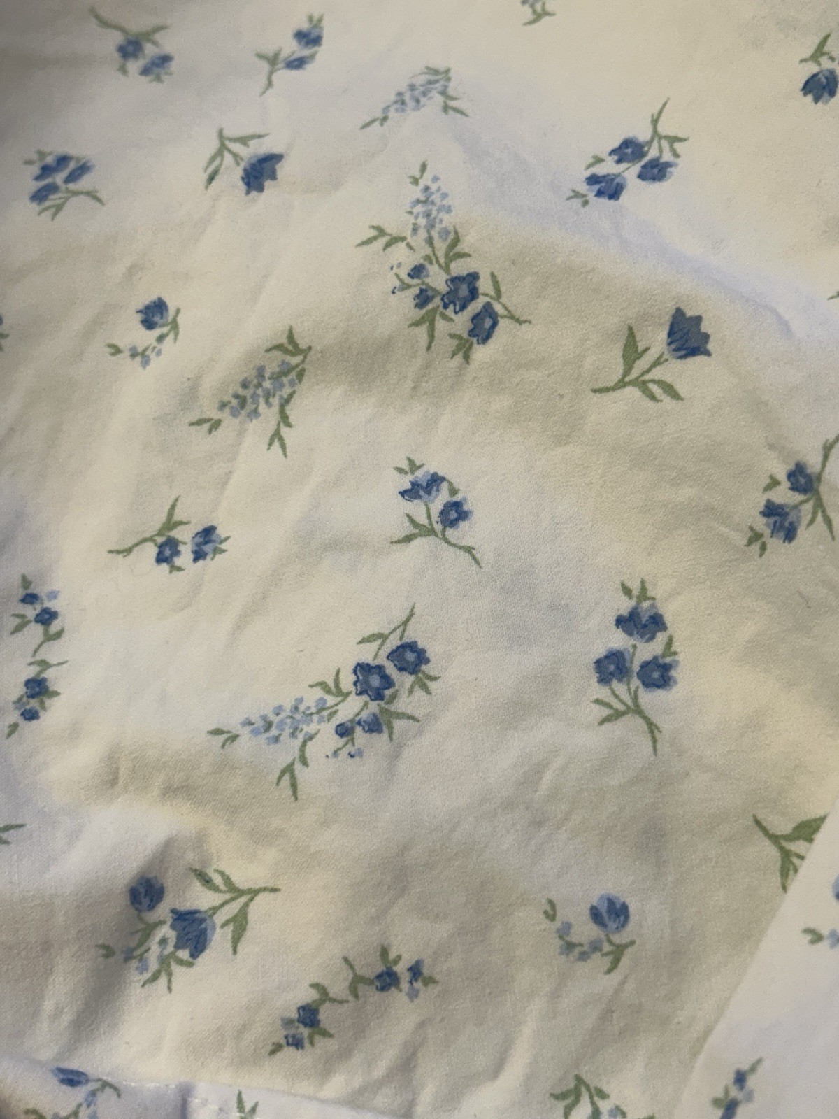2 Piece Ralph Lauren Sheet Set Cottage Petite Florals Blue & Green on White Twin gallery