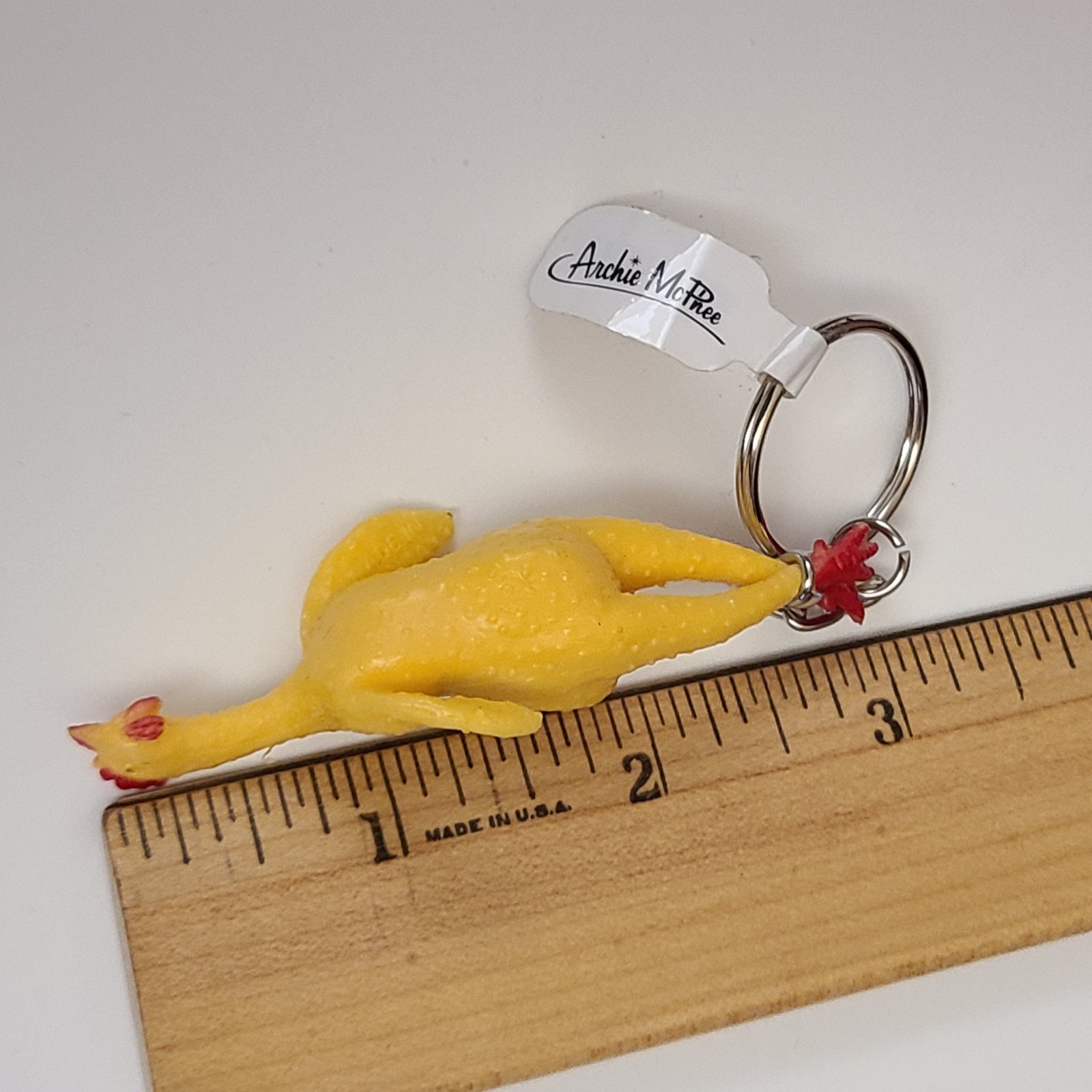 Rubber Chicken 3" Inch Keyring Key Chain - Funny Novelty Gag Toy - Archie McPhee gallery