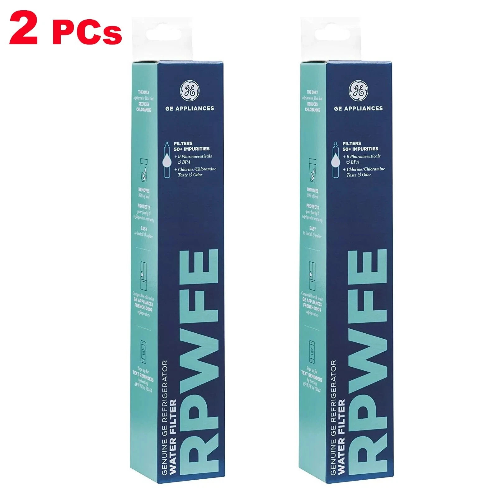 2-PC GE RPWFE Refrigerator Water Filter 2-Pack Household Fridge Filter（No chip) gallery