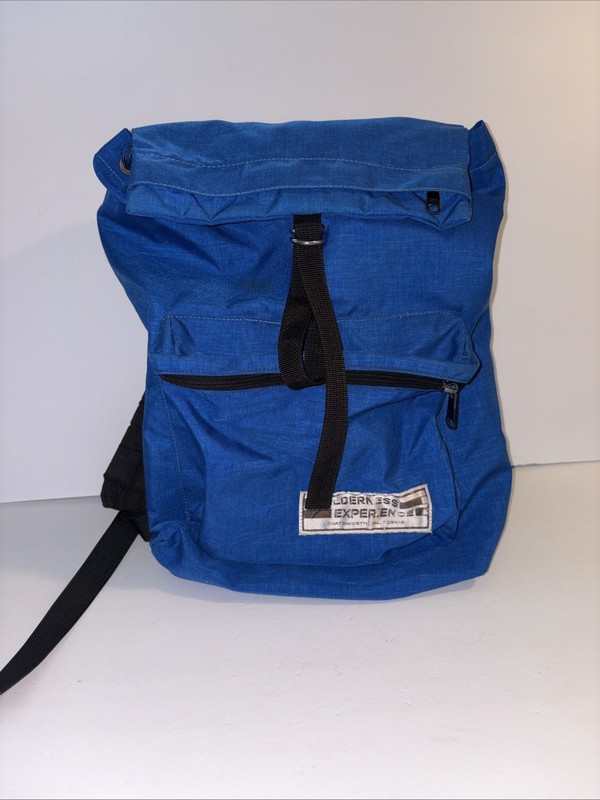 Vintage Wilderness Experience Day Pack Backpack Two Zippered Pockets