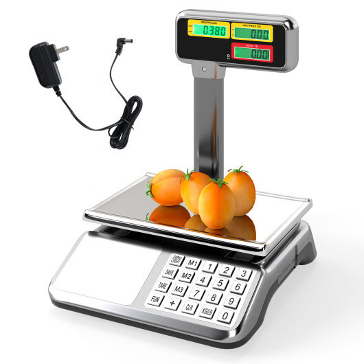 88lb Price Computing Scale with Pole Dual LCD Display Digital Commercial Food Sc gallery
