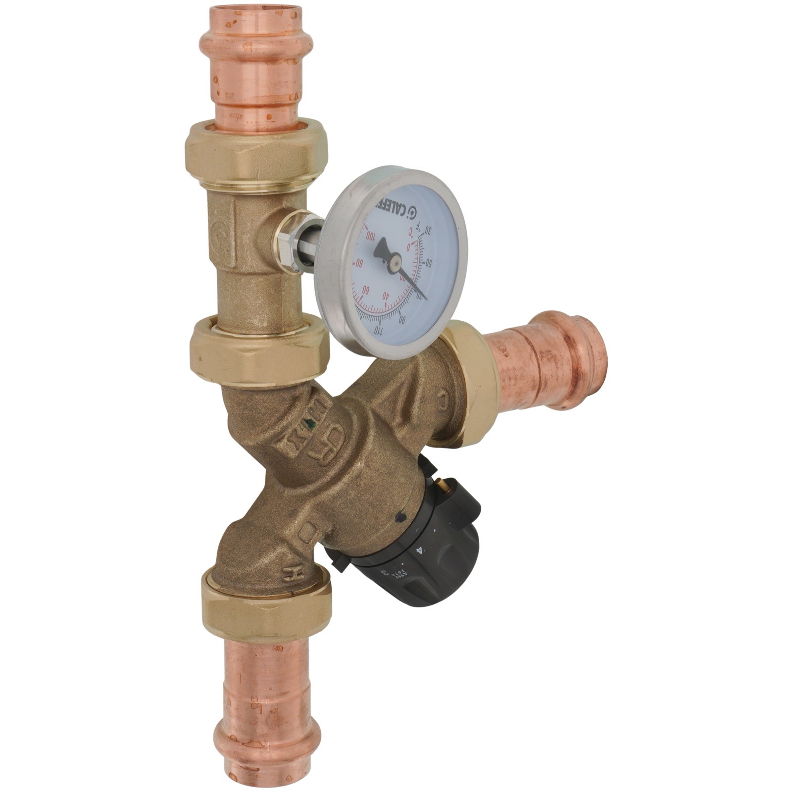 Caleffi 520516AC Anglemix 3-Way Mixing Valve 3/4 Press with Check Gauge gallery