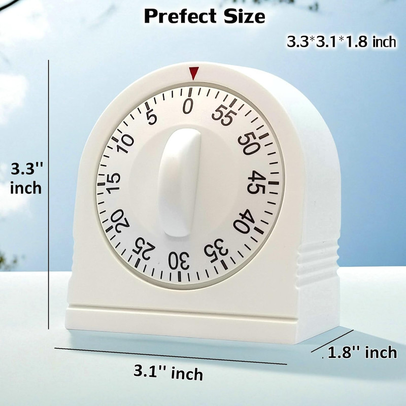 60 Minute Wind up Timer, Visual Mechanical Timer with Loud Alarm, Manual Countdo gallery