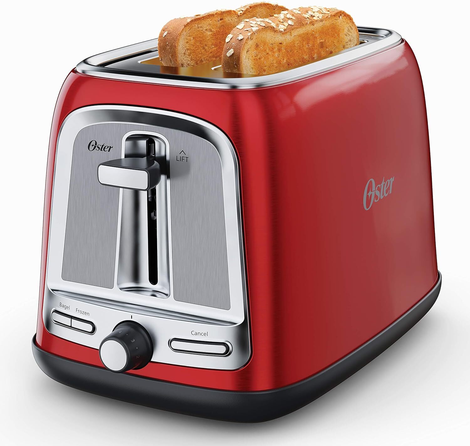 Oster 2-Slice Toaster Candy Apple Red Advanced Toast Tech for Bread & Bagels gallery