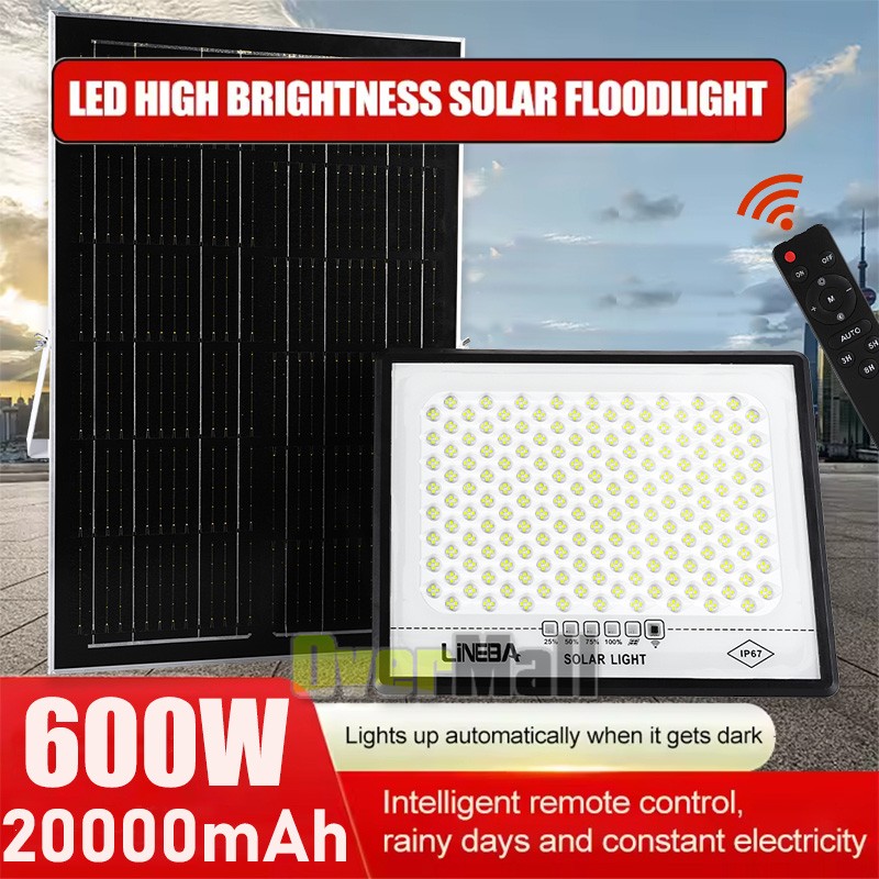 600W Outdoor LED Solar Flood Light Street Flood Light Dusk to Dawn Wall Lamp NEW gallery