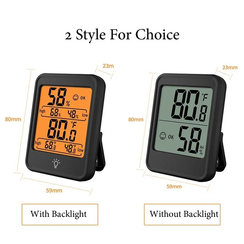 Digital LCD Thermometer Clock Wireless Indoor/Outdoor Temperature Meter Gauge US gallery