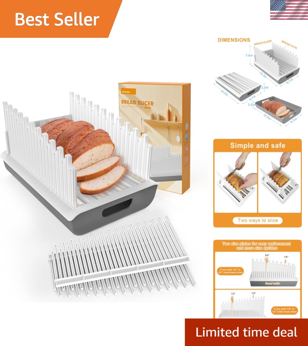 Bread Slicer For Homemade Bread,Bread Slicer Guide For Width Is Adjustable An... gallery
