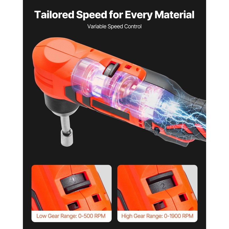 Cordless 3/8" Right Angle Drill, Brushless, 45N·m, LED Light gallery