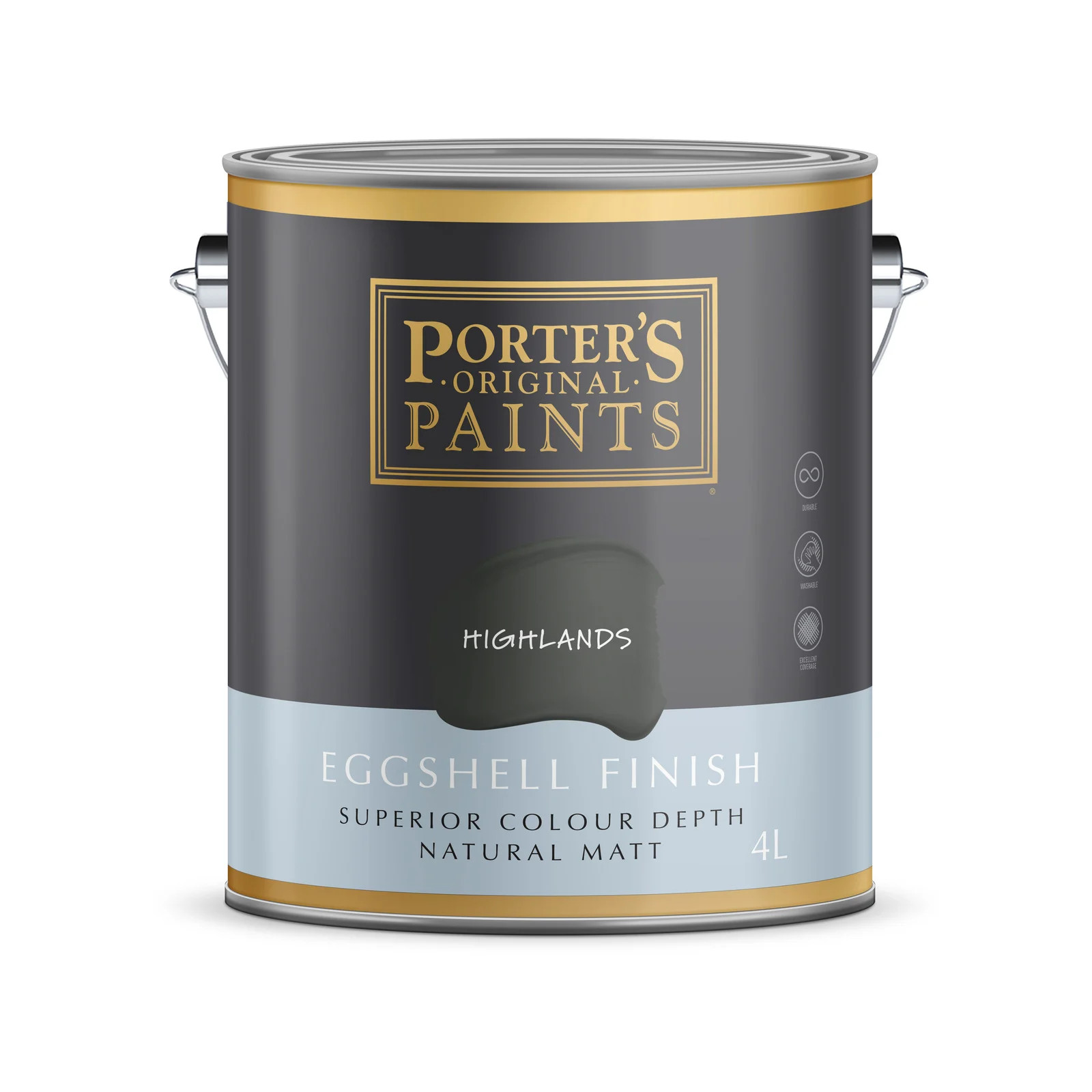 Porter's 4L Higlands Eggshell Finish Broadwall Washable Paint - 4L gallery