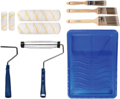 Pro Grade Paint Roller Kit, Brush & Roller,10 Piece Set, Wall Painting Naps