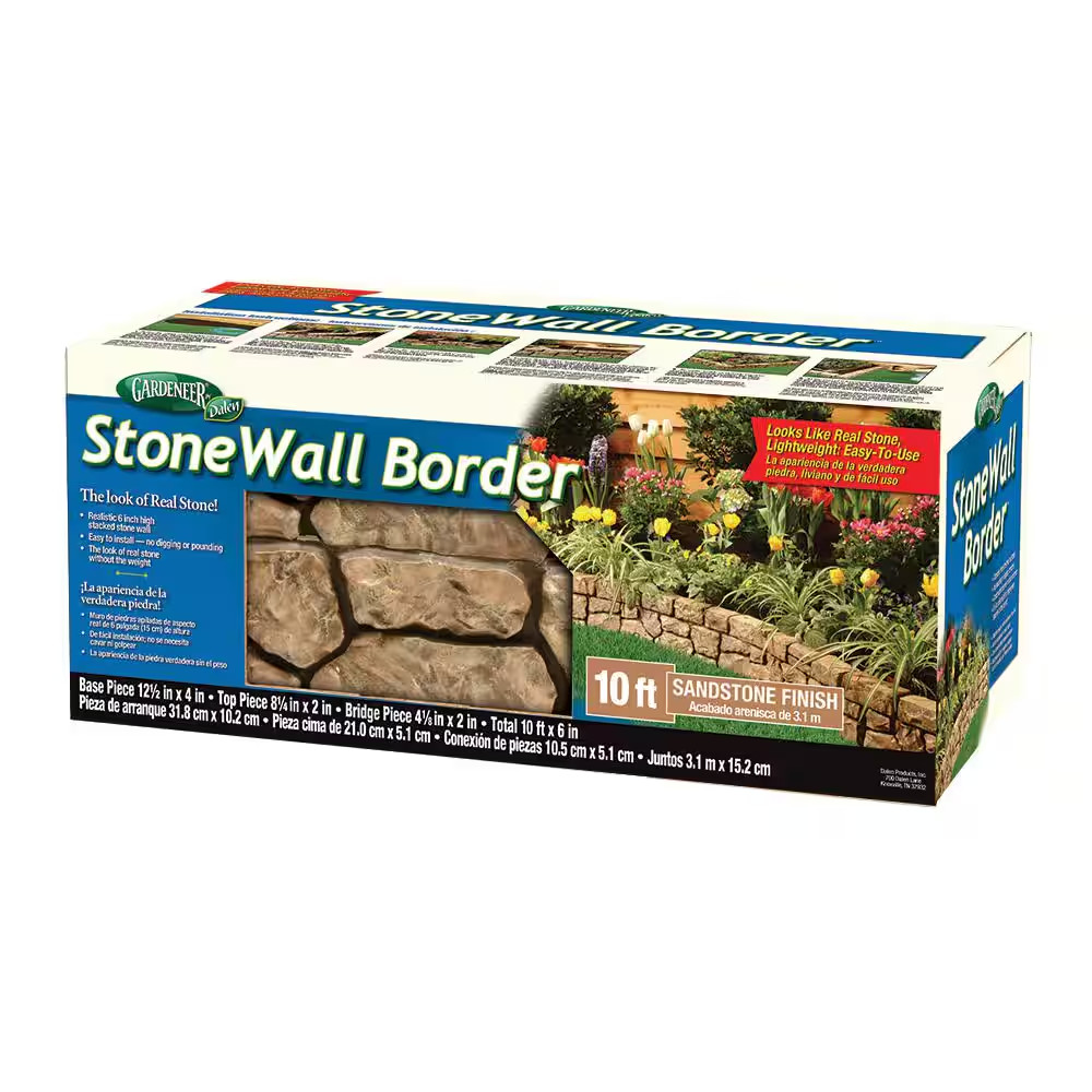Stonewall Border - 10 Ft. X 6 In. Tan No-Dig DIY Garden and Landscape Edging gallery