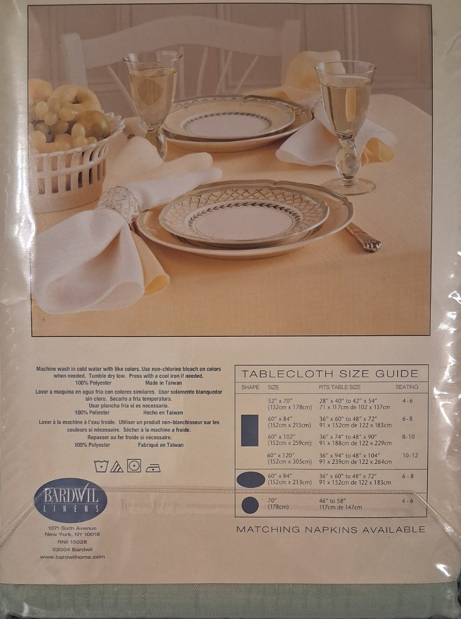 Bardwil Linens Lifestyles Tablecloth Reed Green Plaid 60 x 102 inches NIB gallery