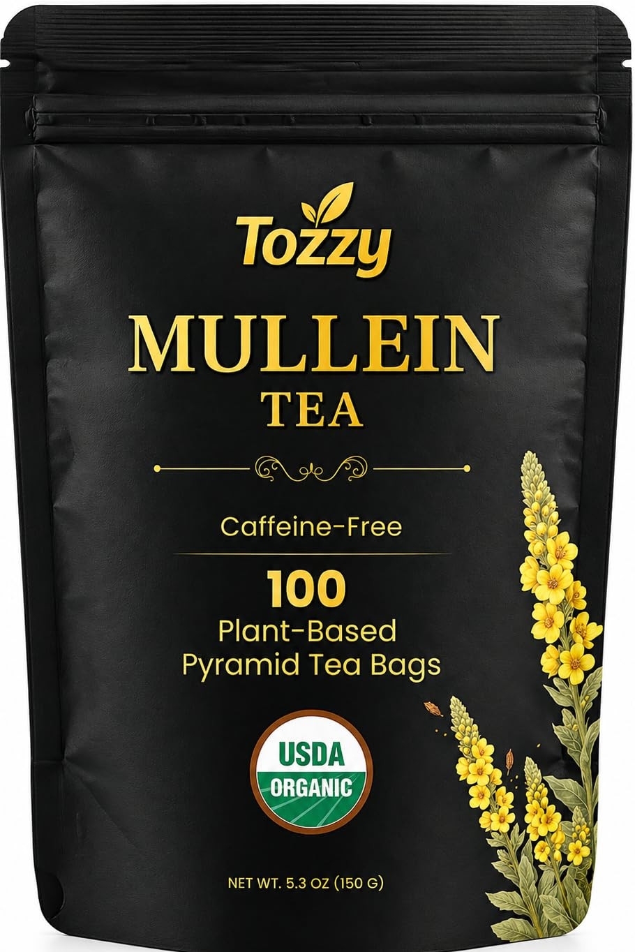 Organic Mullein Tea, 100 Count Plant-Based Pyramid Tea Bags gallery