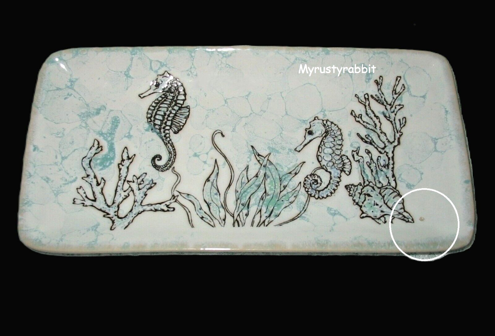 Spectrum Sea Cove Island Ceramic Snack Tray - 10" x 5" - New gallery