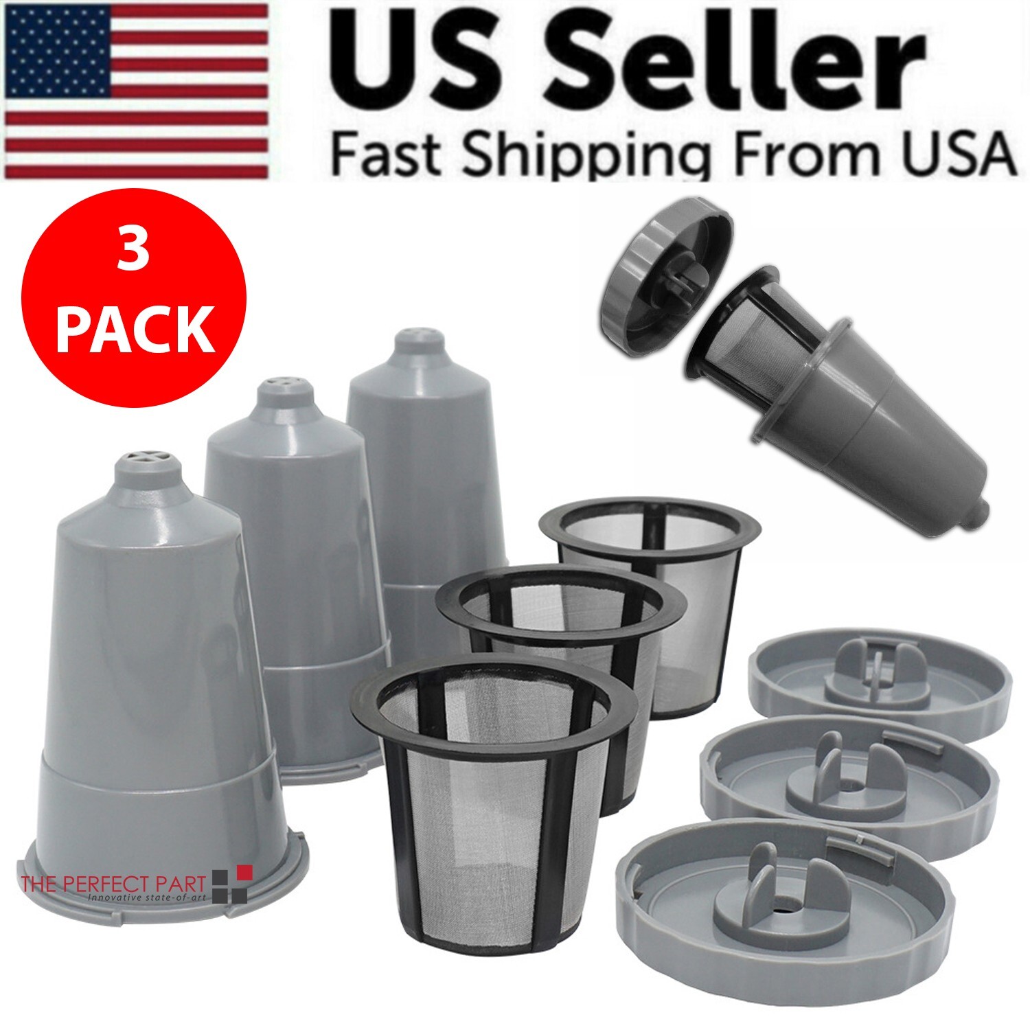 3 Pack My K-Cup Coffee Filter Reusable Replacement Refillable Holder For Keurig gallery