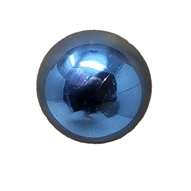 Hematite Silver Blue Sphere Floating Ball Wall Sculpture 3 in Round Metal Shiny gallery