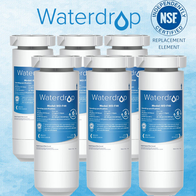 Waterdrop XWF Replacement For GE® XWF Refrigerator Water Filter, Pack of 6 gallery