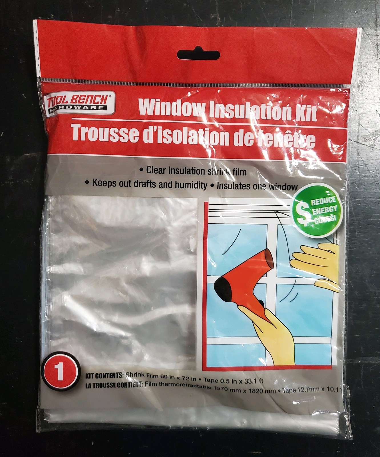 Window Insulation Kit 60 X 72 Inches Shrink Film with Tape New gallery