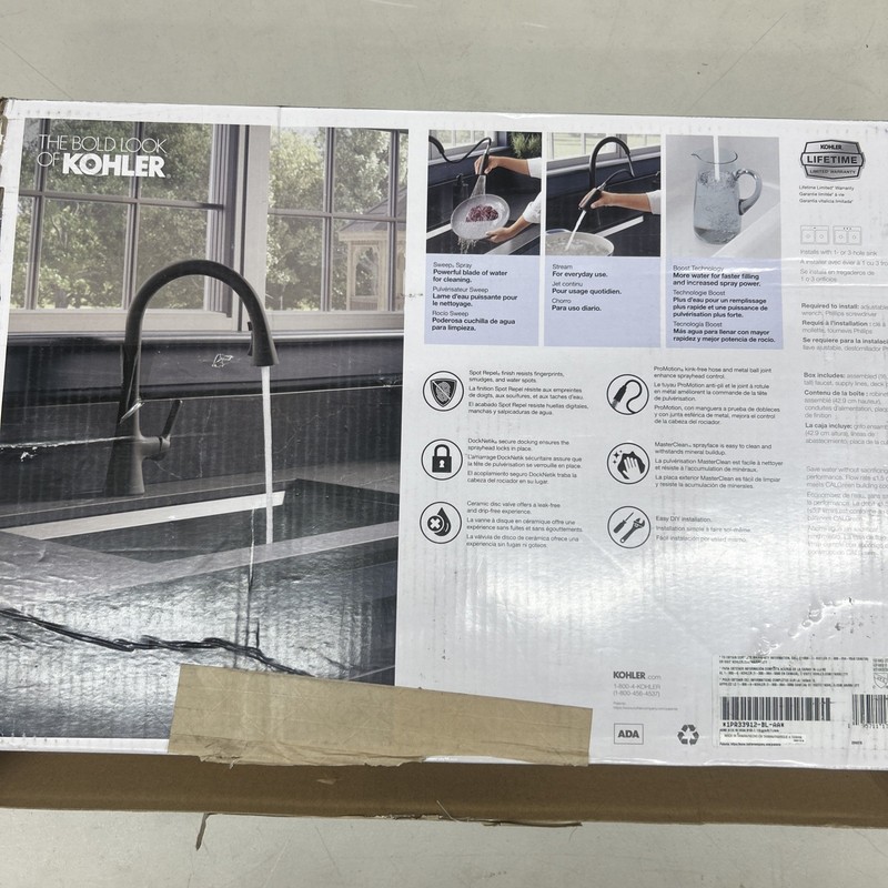 Kohler Pull Down Kitchen Faucet Guild Matte Black (R33912-BL-AA) gallery