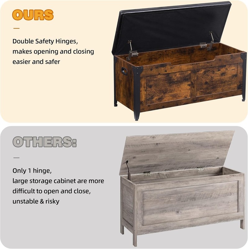 Multi-Functional Storage Chest w/ Cushion Seat – 300lb Capacity Shoe Bench Trunk gallery