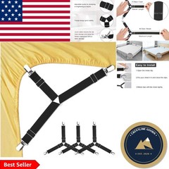 Durable 4-Piece Fitted Sheet Straps – Designed for Ultimate Stability & Grip
