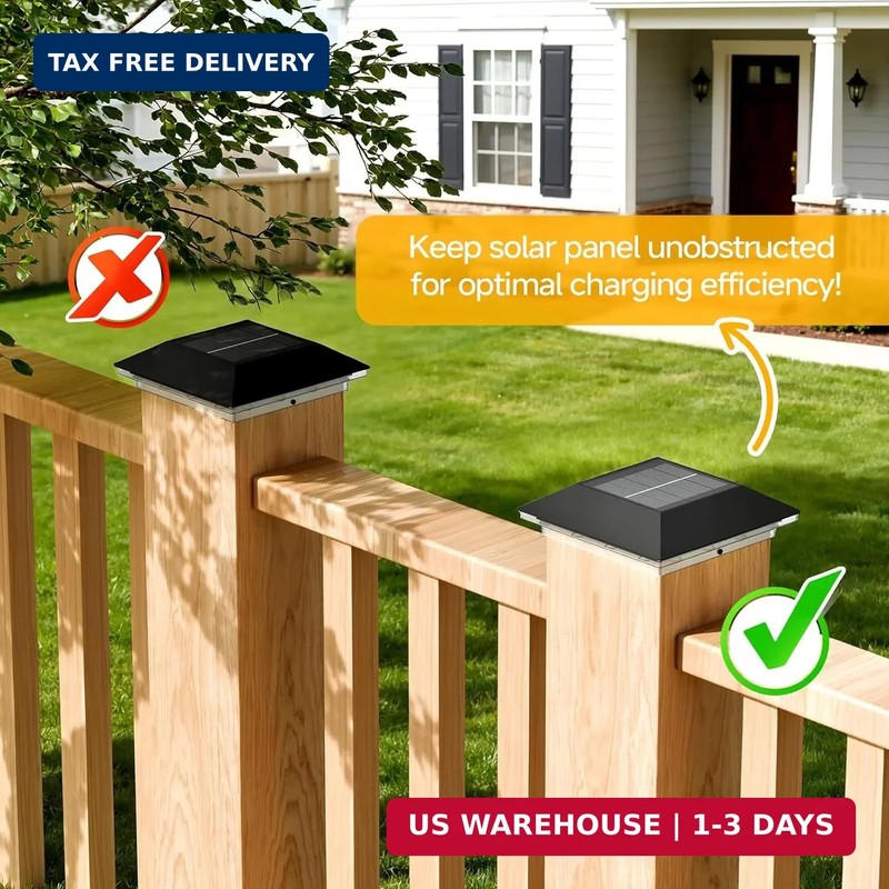 Mlambert 4 Pack Solar Post Cap Lights Outdoor - 3 Lighting Modes Waterproof LED gallery