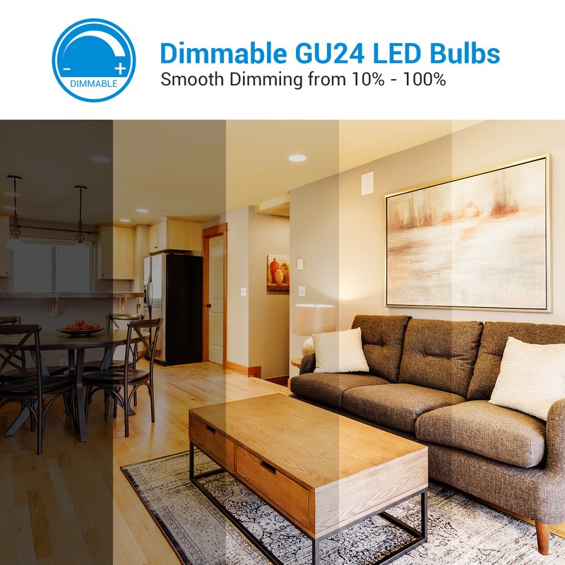 DEWENWILS 4 Pack GU24 LED Light Bulb, Dimmable 2 Prong Light Bulbs,Warm White gallery