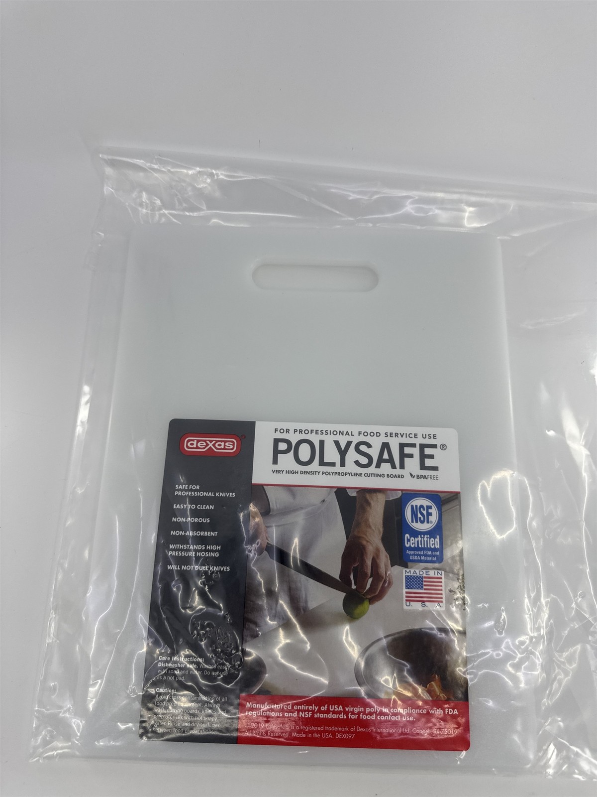 White 8.5 Inch x 11 Inch Dexas Polysafe High Density Cutting Board gallery