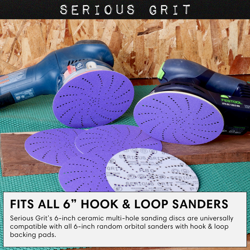 6" Ceramic Multi-Hole Hook & Loop Discs gallery