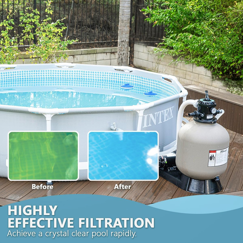 Xtremepowerus 19" Inch Sand Filter with 1.5HP Pool Pump 4500GPH above Ground Swi gallery