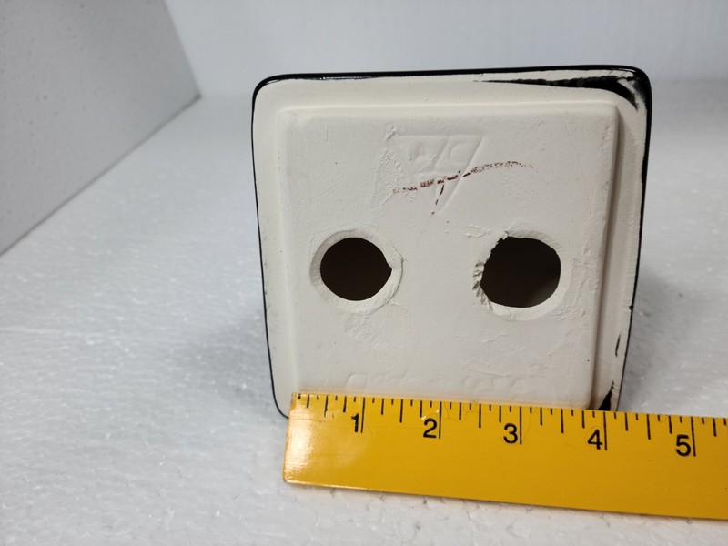 Vintage Black Ceramic Tile Toothbrush Holder Tumbler Cup Tray Mid Century Modern gallery