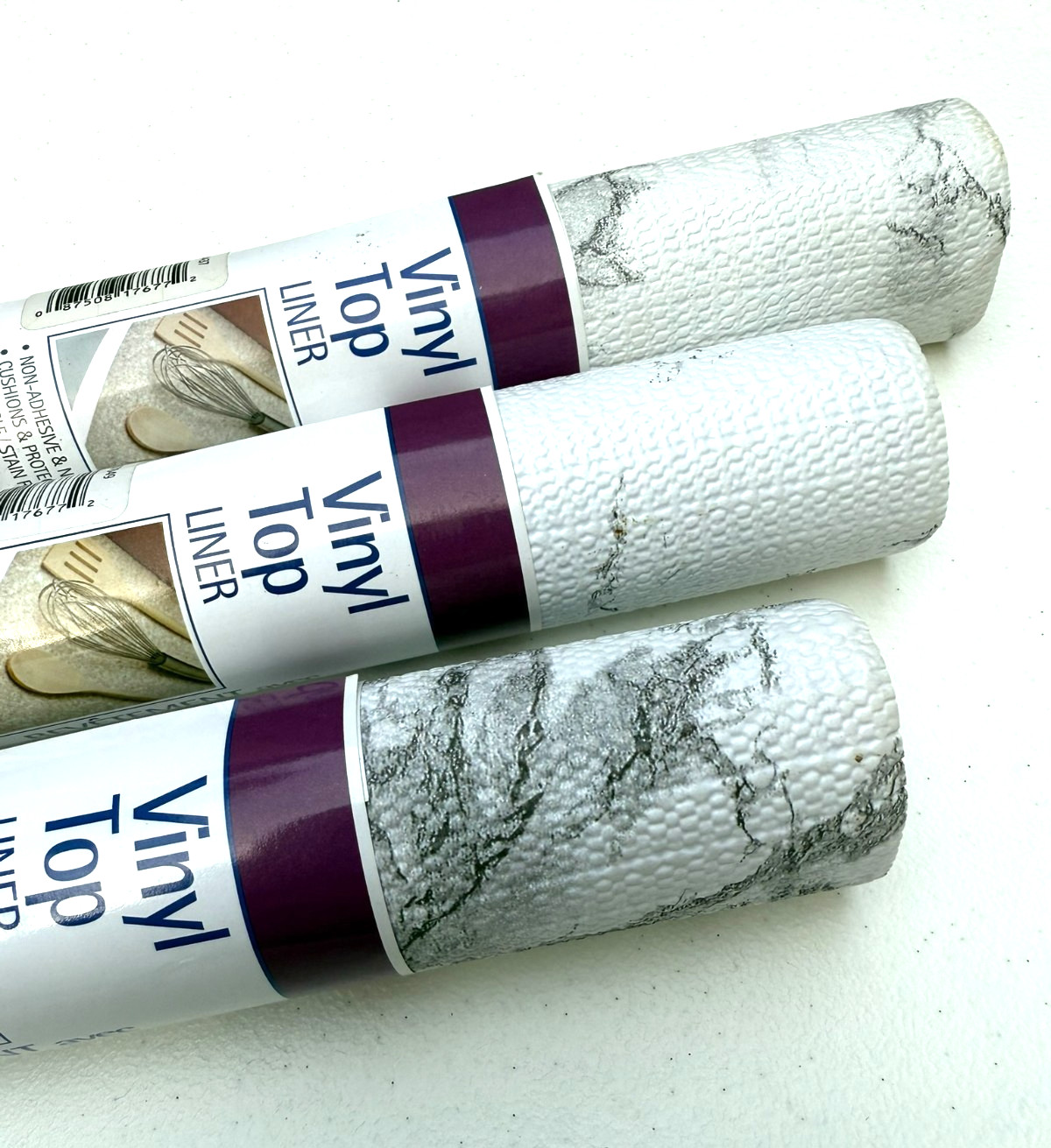Magic Cover Vinyl Non-Adhesive Shelf Liner 3 Rolls 12"x30" each Gray Marble gallery