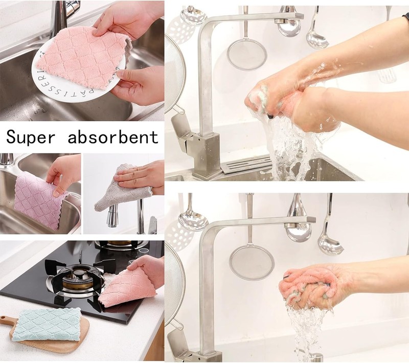 12 Pack Microfiber Dish Towels, Lint-Free and Odorless Cleaning Cloths gallery
