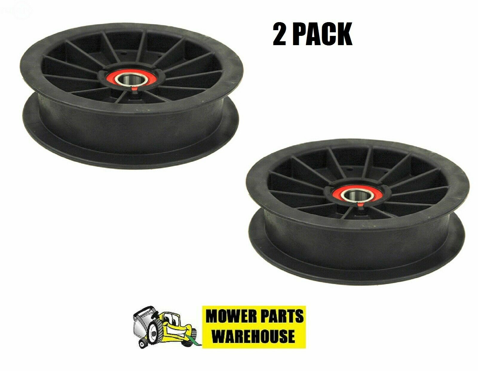 2 PACK REPL FLAT IDLER PULLEYS HUSTLER FASTRAK MOWER 784504 5-7/8" DIAMETER gallery