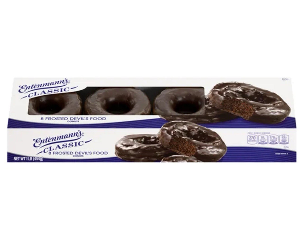 🔵 New Entenmann's DEVIL FOOD FROSTED Topped Mini Donuts Soft Baked Box 1lbs gallery