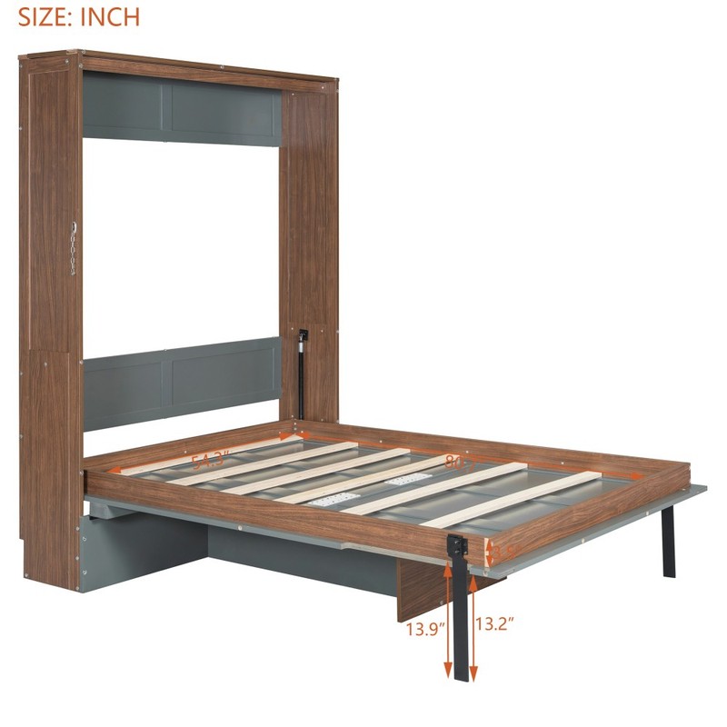 Full Size Murphy Bed Wall Bed with Foldable Desk and Wood Hidden Beds gallery