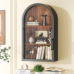 Fully Assembled Bathroom Arched Wall Cabinet Modern Floating Medicine Organizer