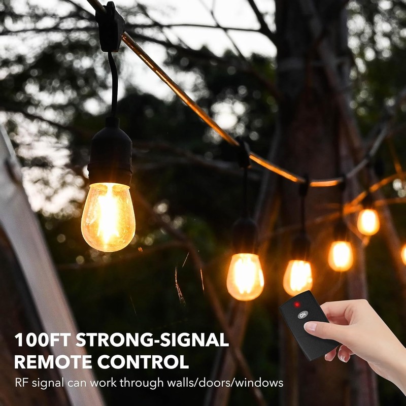 HBN Outdoor Light Timer with Remote Control, Waterproof Light Sensor, 2 Outlets gallery