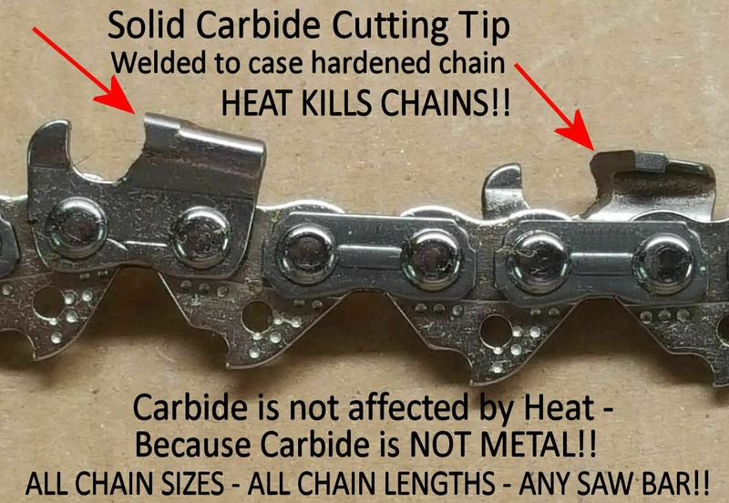 *SOLID CARBIDE* Chainsaw Chain Fits Stihl MS 180 C-BE - 16" - 61 PMM3 55 DL gallery