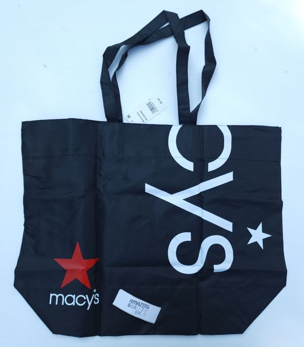 MACY'S Reusable Shopping Tote Bag "From Beach to Bag" Oceancycle, Black gallery