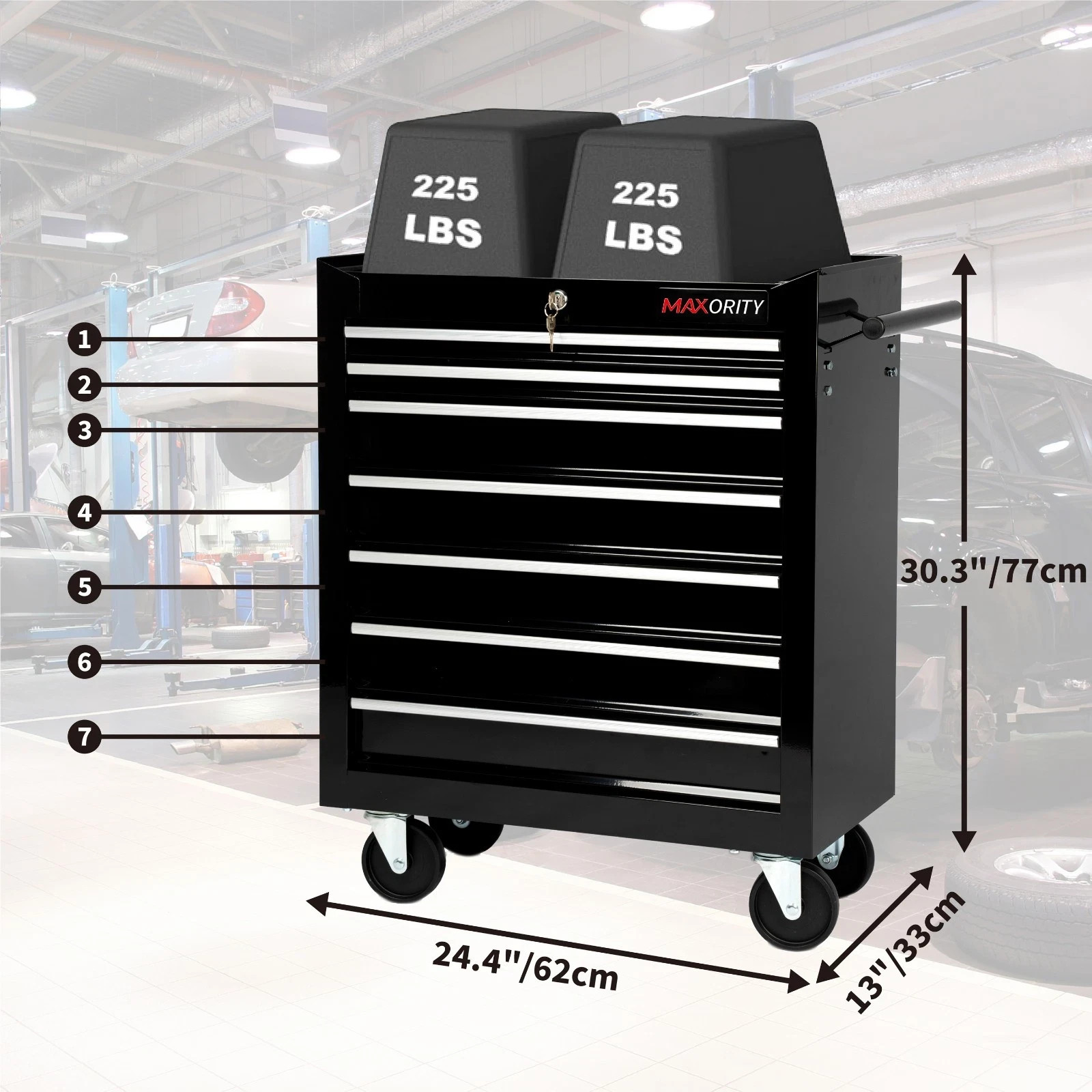 7-Drawer Rolling Tool Cart with Locking Mechanism & Wheels Mobile Tool Cabinet gallery