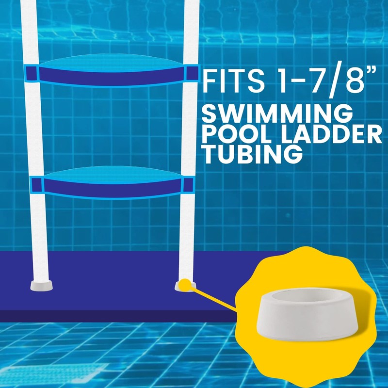 TonGass (2-Pack, White) Outside Pools Ladder Bumpers for Cap, White gallery