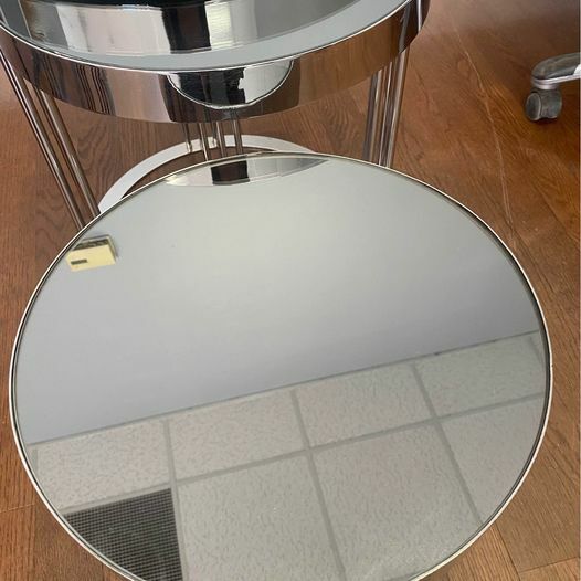 Silver Metal Nesting Tables Stackable End Tables Side Tables (Defected) gallery