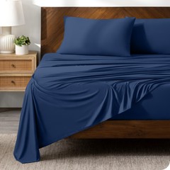 Bare Home Premium Microfiber 4-Way Stretch Knit Sheet Set – Ultra Soft Bed Sheet