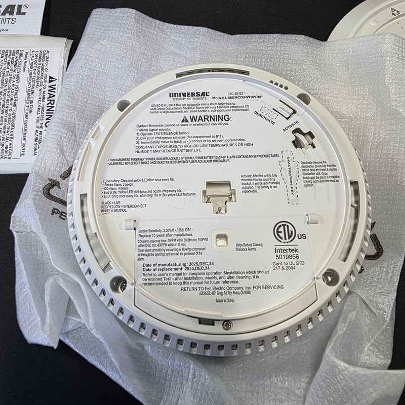 Universal Security Instruments Hardwired Smoke Carbon Monoxide Detector 12/2025 gallery
