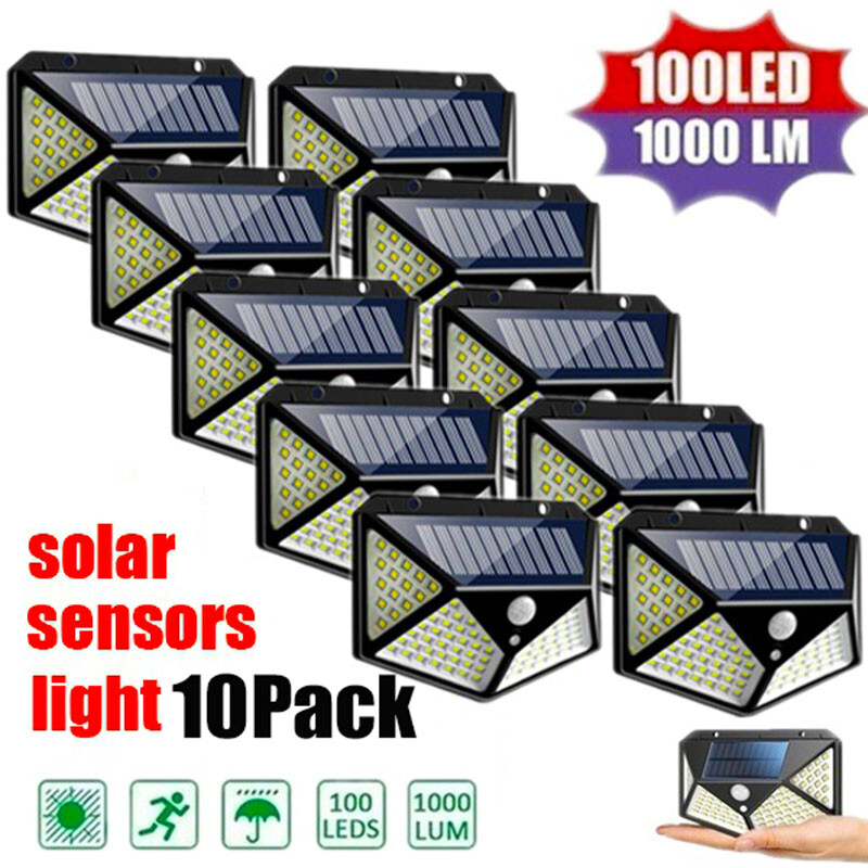 Solar Power 100 LED Light PIR Motion Sensor Outdoor Security Lamp Wall Garden gallery