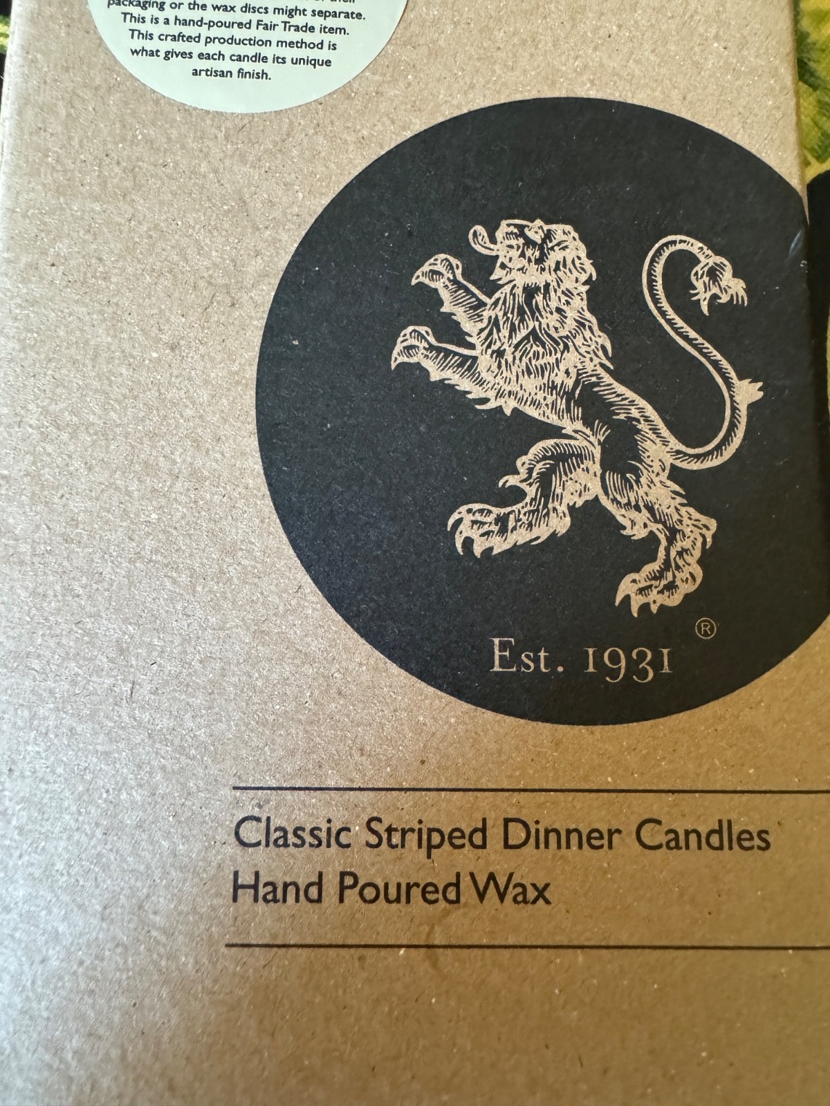 BRITISH COLOUR STANDARD CLASSIC STRIPED DINNER CANDLES PACK OF FOUR GREY PINK gallery