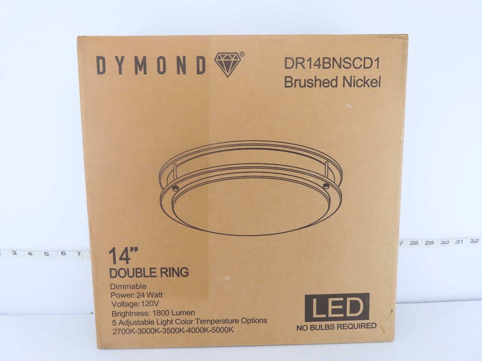 NEW - DYMOND 14IN LED CEILING LIGHT FLUSH MOUNT DIMMABLE 5 CCT 2700K-5000K gallery